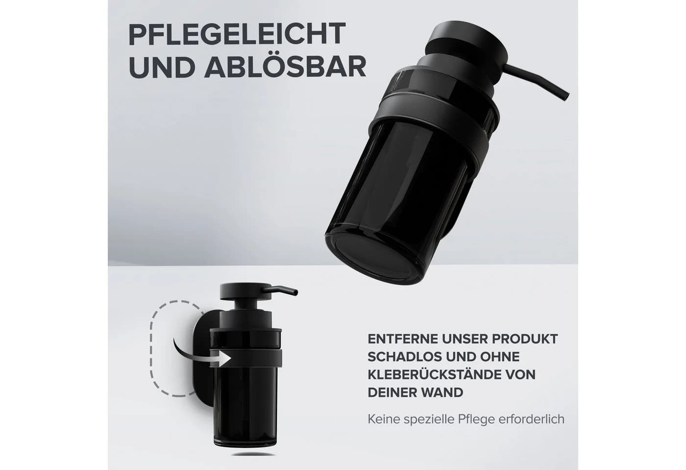 ovimar Seifenspender Lokta Edelstahl Schwarz zum Kleben - Bild 4
