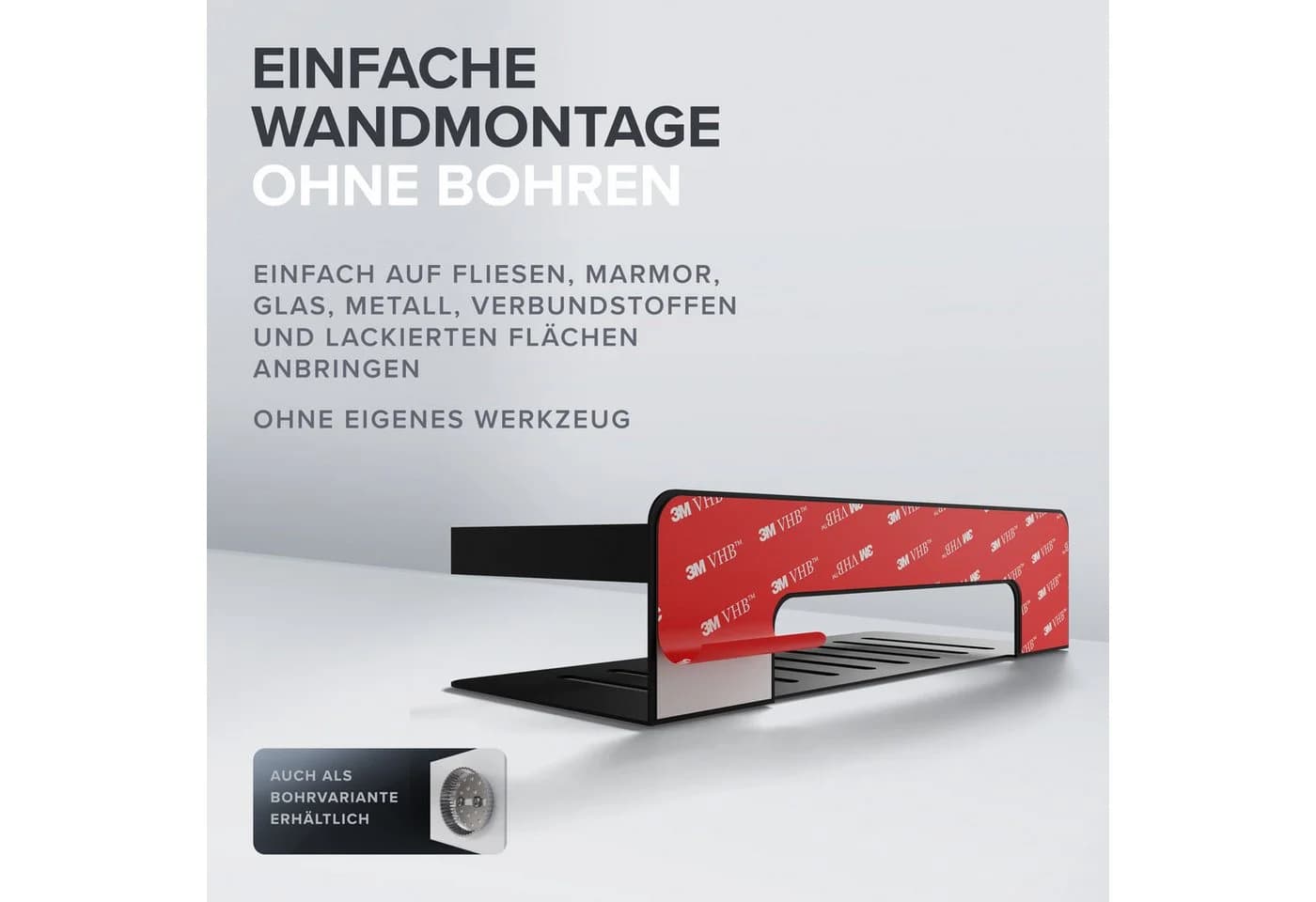 ovimar Duschkorb Hinnoya 1 St. Edelstahl Schwarz Klebbar - Bild 5