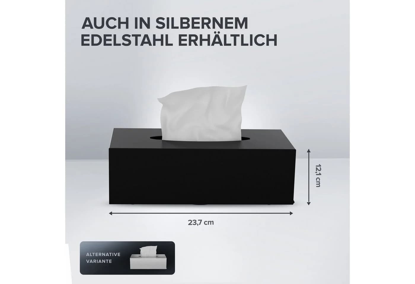 ovimar Papiertuchbox Edelstahl Schwarz - Bild 3