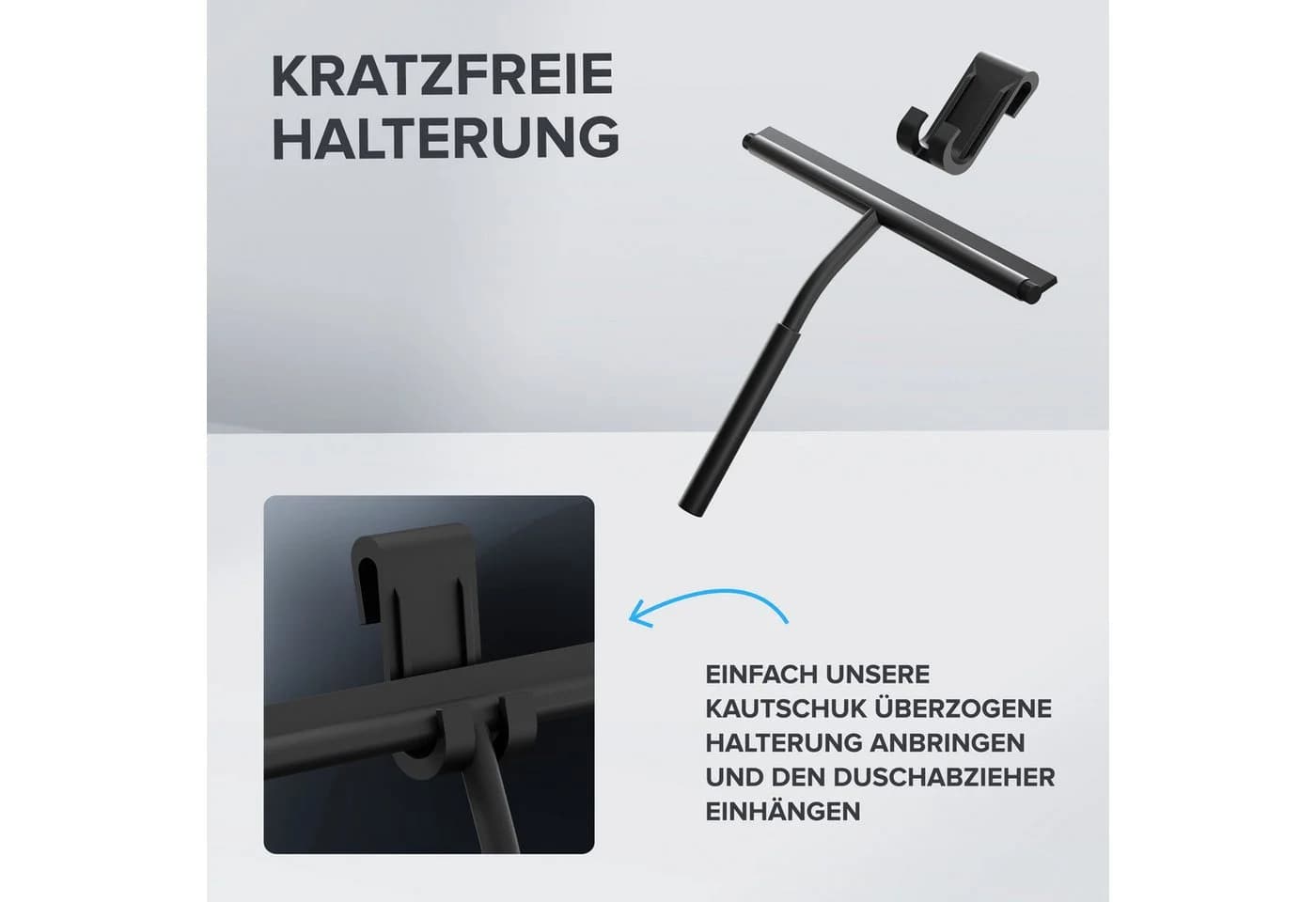 ovimar Duschabzieher aus Edelstahl Schwarz zum Aufhängen - Bild 5