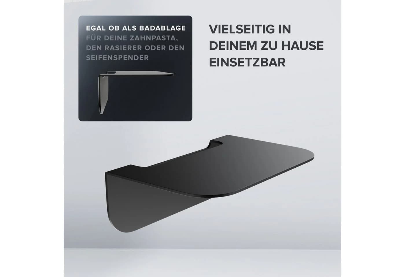 ovimar Badregal Gimsoya 1-tlg. Edelstahl Schwarz Klebe