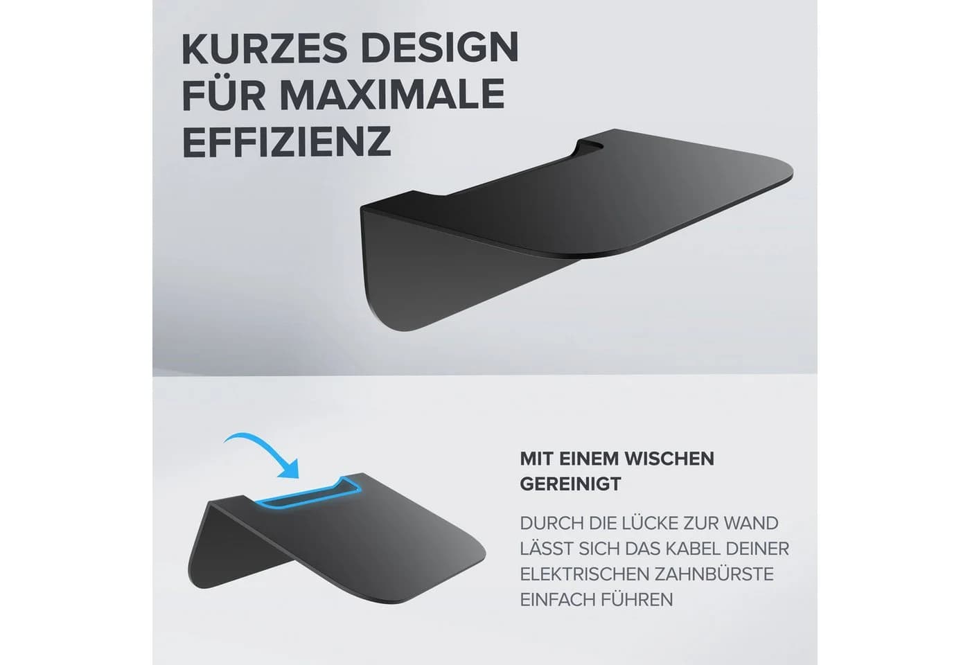 ovimar Badregal Gimsoya 1-tlg. Edelstahl Schwarz Klebe - Bild 4