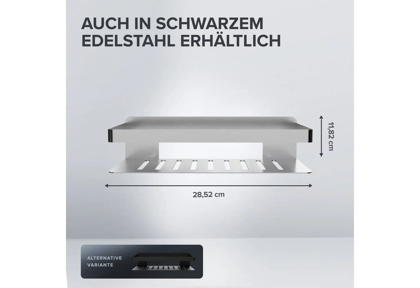 ovimar Duschkorb Christianso aus Edelstahl Silber zum Kleben - Bild 3