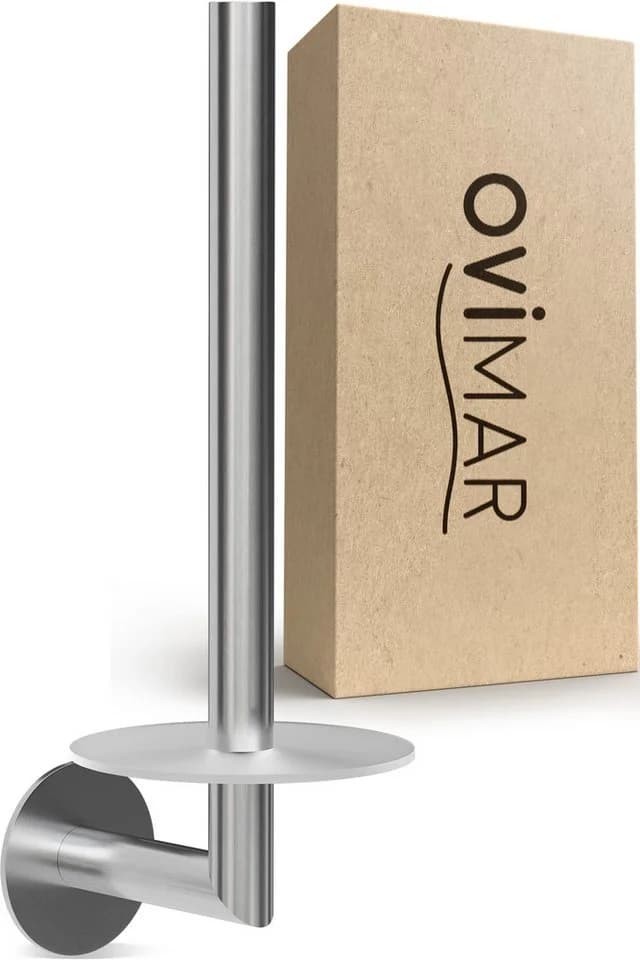 ovimar Toiletten-Ersatzrollenhalter Hesselo Edelstahl Silber zum Kleben - Bild 2