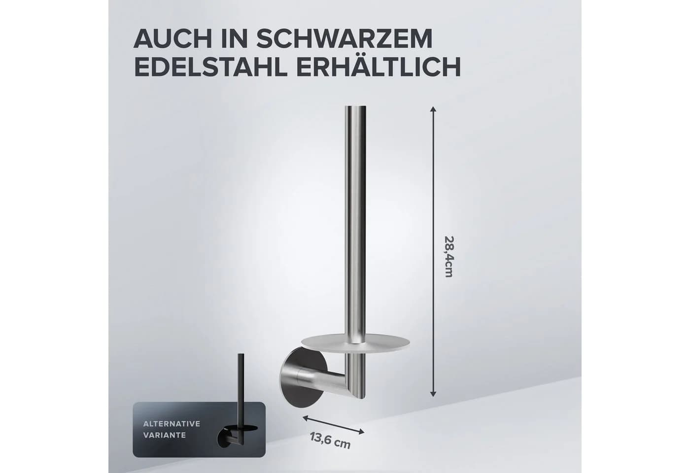 ovimar Toiletten-Ersatzrollenhalter Hesselo Edelstahl Silber zum Kleben - Bild 3