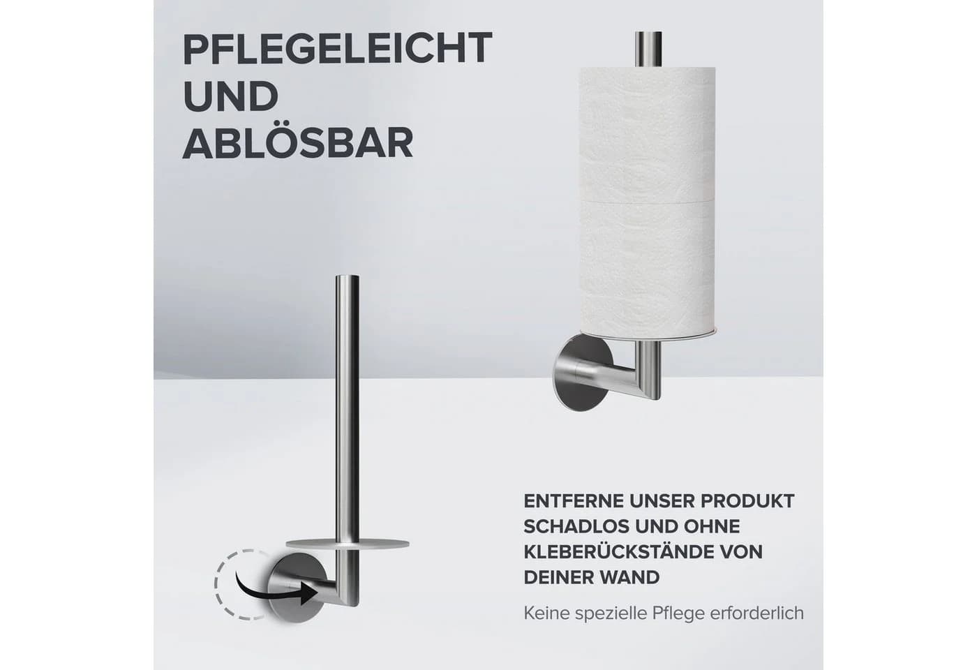 ovimar Toiletten-Ersatzrollenhalter Hesselo Edelstahl Silber zum Kleben - Bild 4