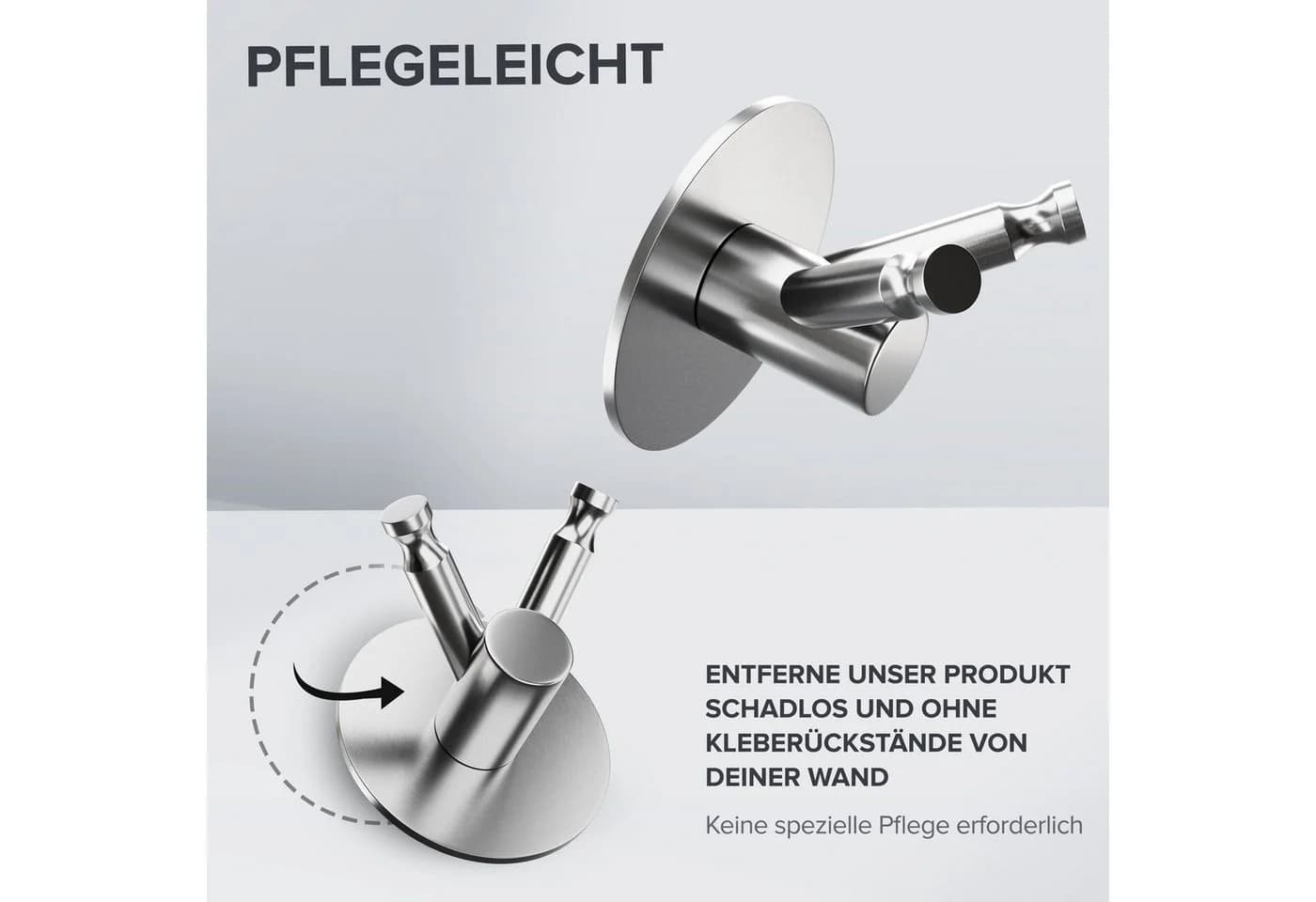 ovimar Handtuchhaken Hjelm Edelstahl Silber zum Kleben - Bild 4