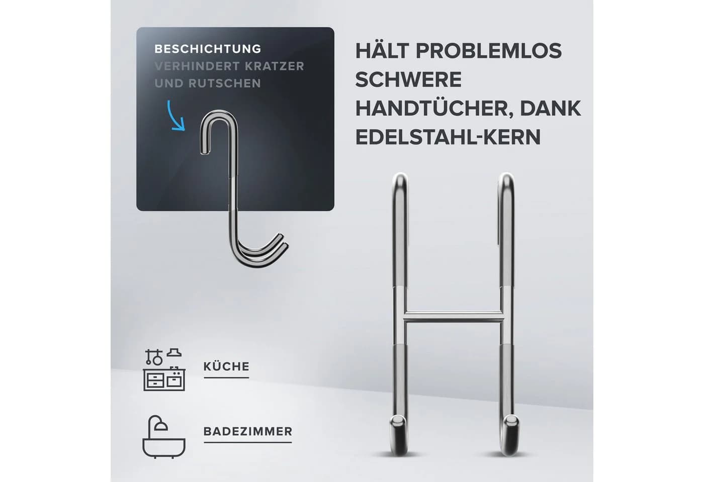 ovimar Handtuchhaken Hov 2-tlg. Silber Edelstahl