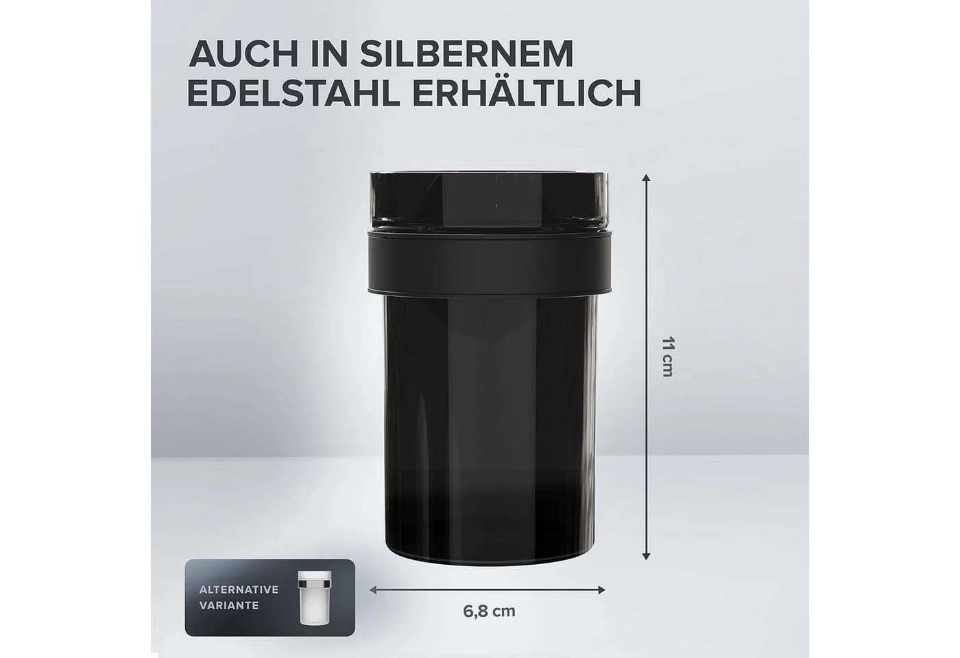 ovimar Zahnputzbecher Schwarz Edelstahl zum Bohren - Bild 4