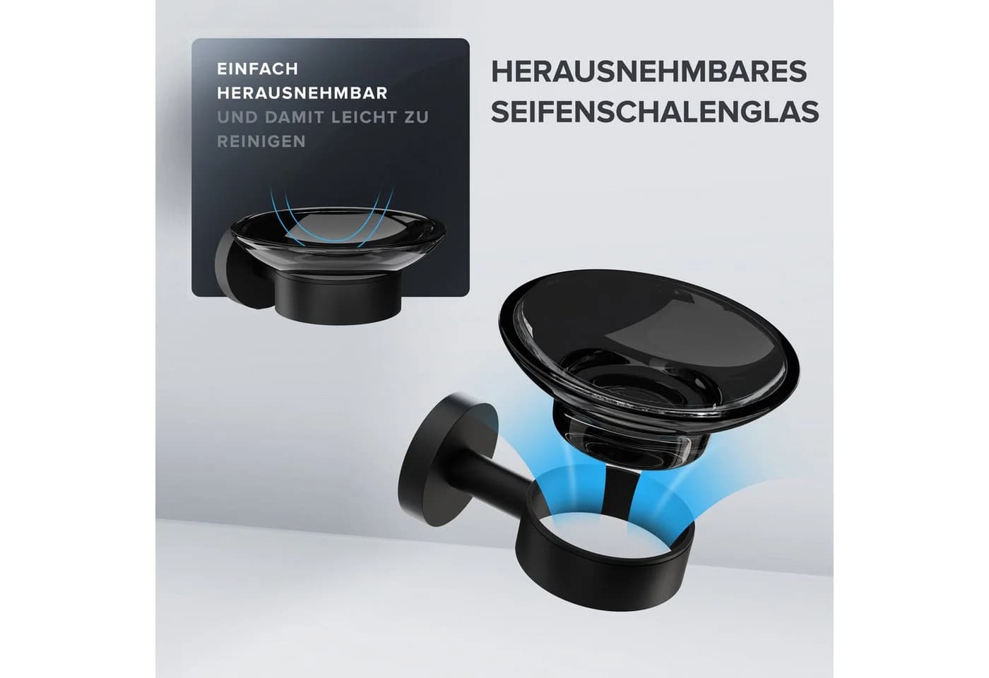 ovimar Seifenschale Nederlandsoya Schwarz Edelstahl