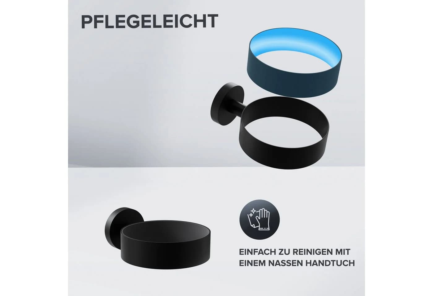ovimar Haartrocknerhalter Kvitoya, Schwarz, Edelstahl - Bild 4