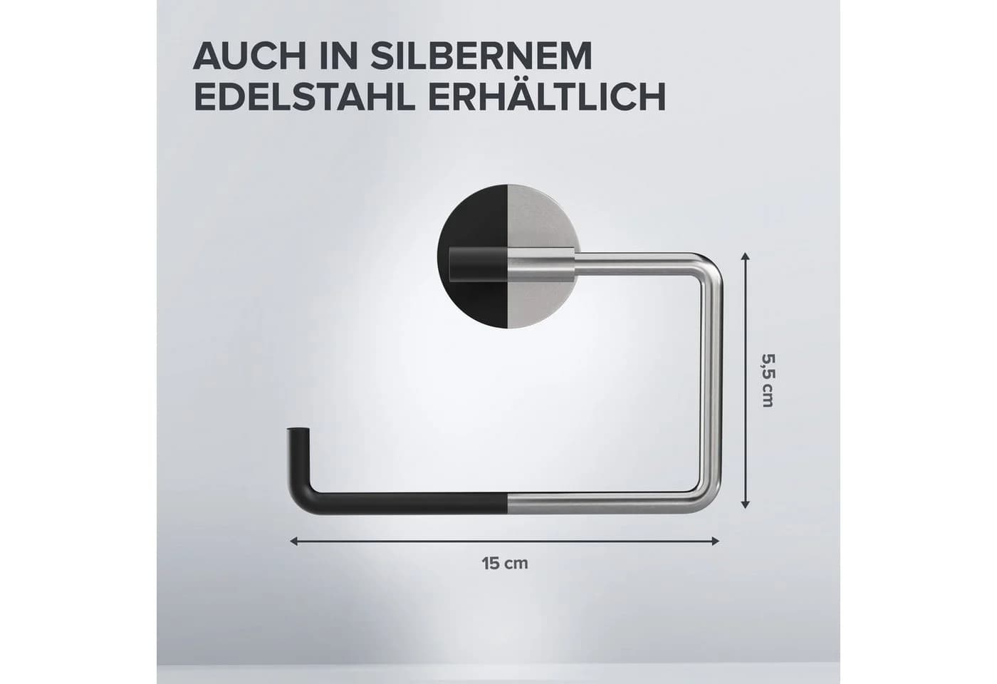 ovimar Toilettenpapierhalter Edelstahl Schwarz - Bild 3