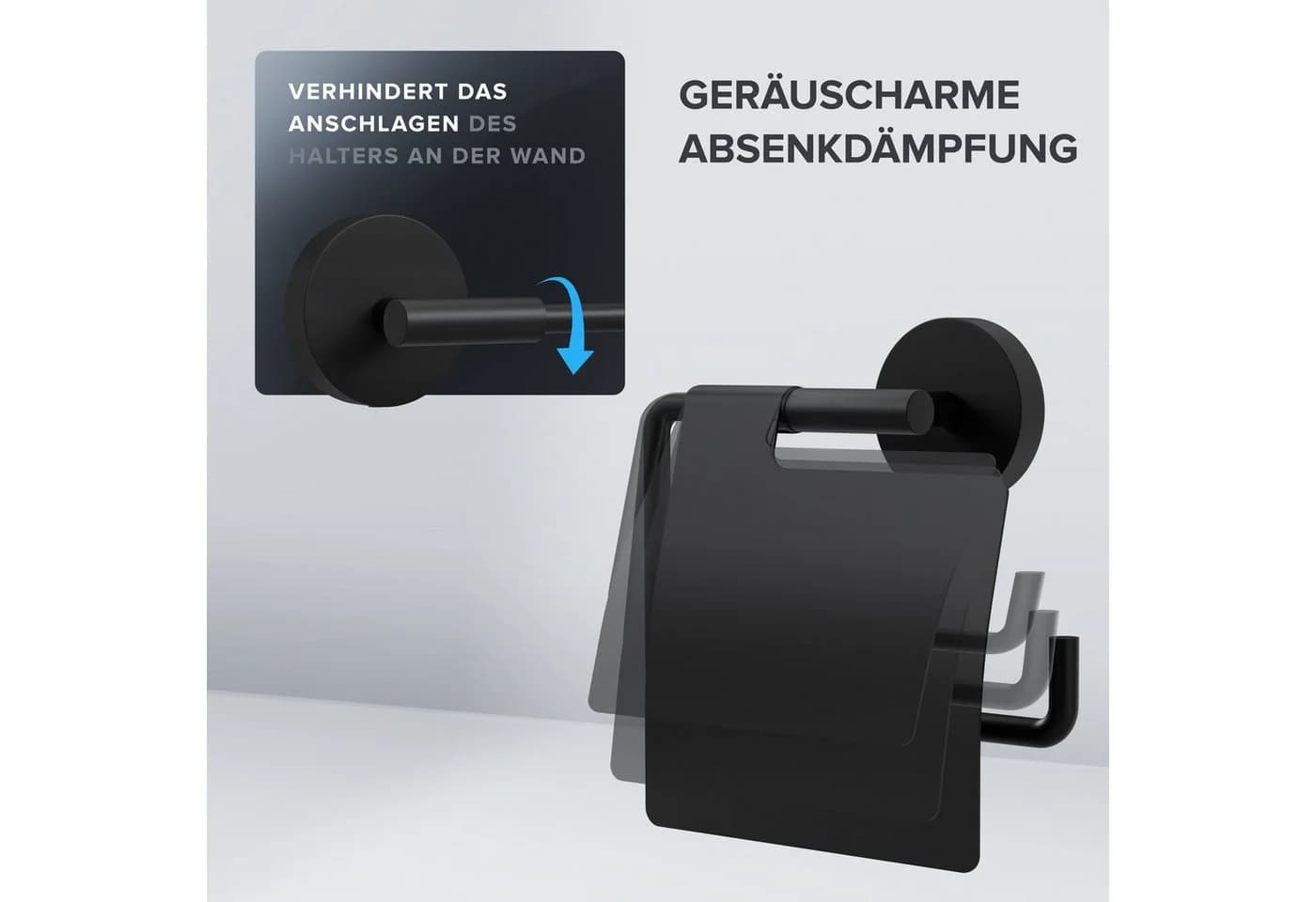 ovimar Toilettenpapierhalter Heroya Edelstahl Schwarz