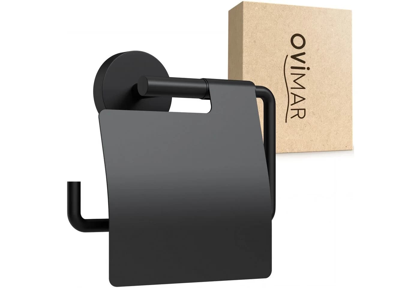 ovimar Toilettenpapierhalter Heroya Edelstahl Schwarz - Bild 2
