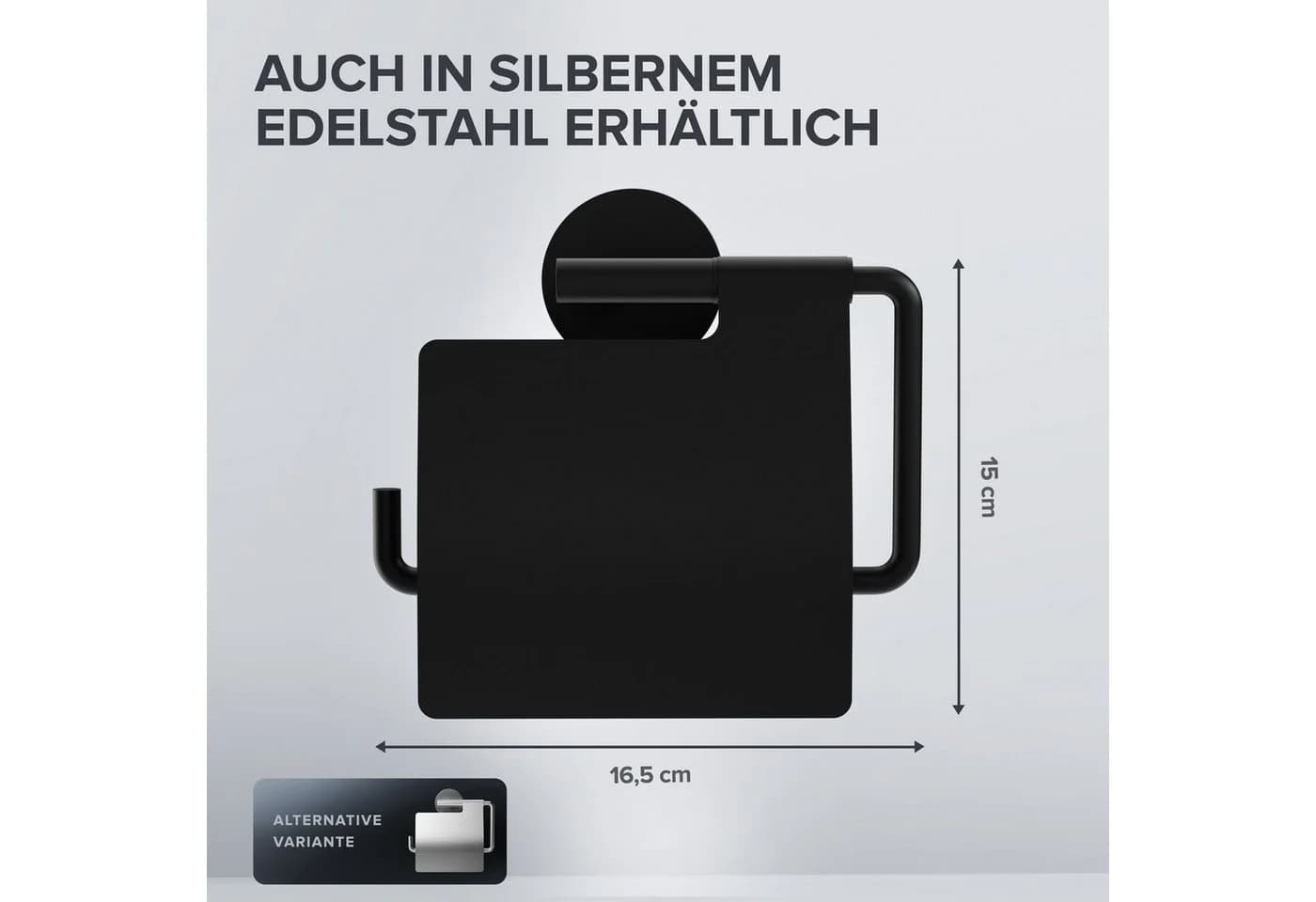 ovimar Toilettenpapierhalter Heroya Edelstahl Schwarz - Bild 3