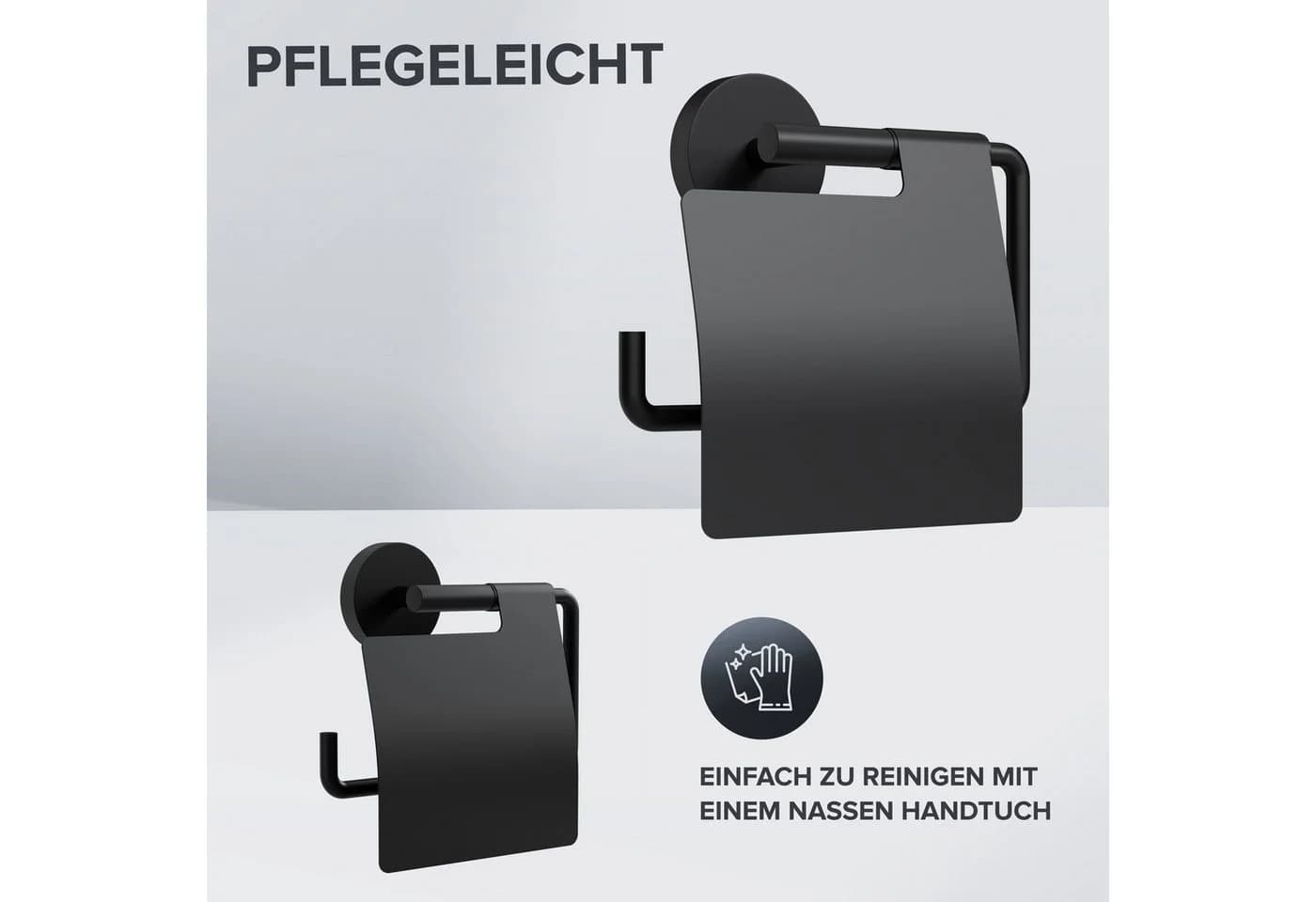 ovimar Toilettenpapierhalter Heroya Edelstahl Schwarz - Bild 4
