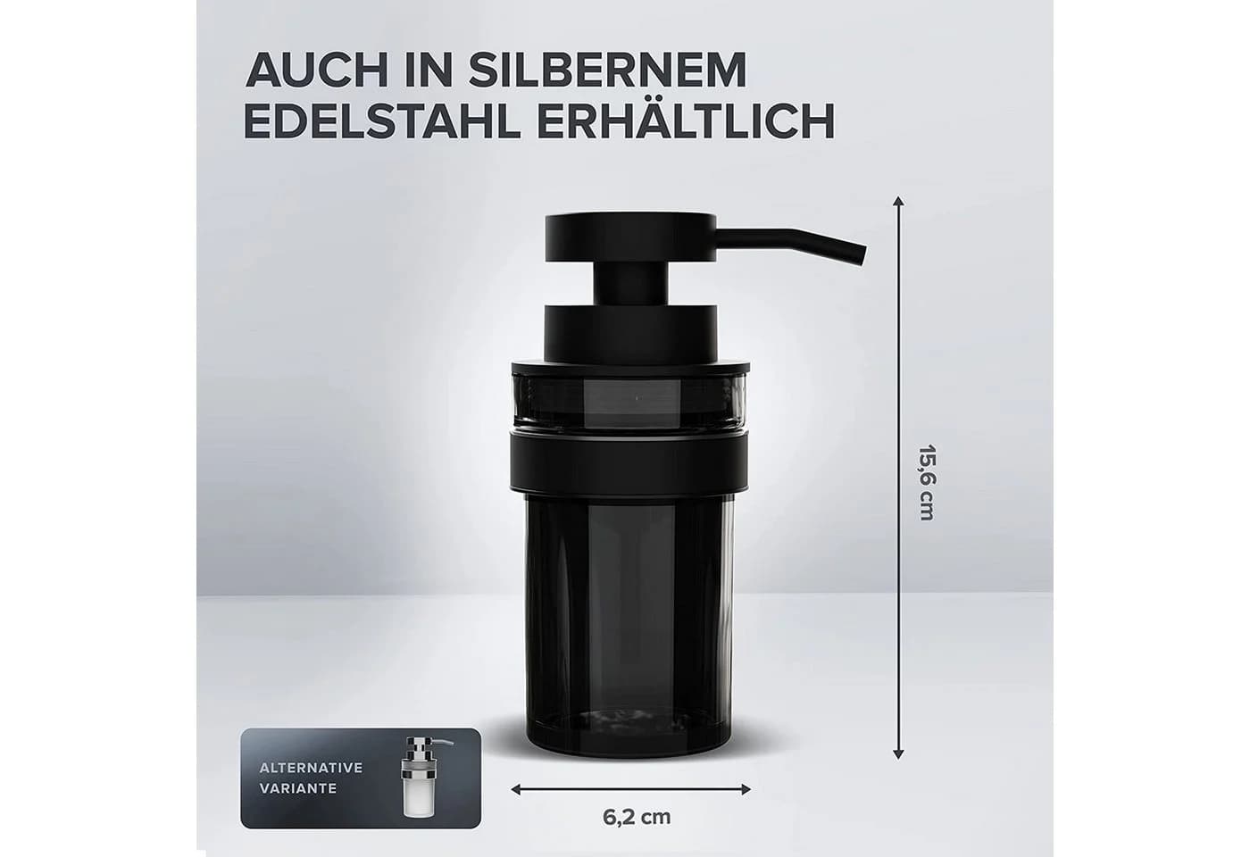 Ovimar Seifenspender Lokta: Edelstahl Schwarz zum Bohren - Bild 3