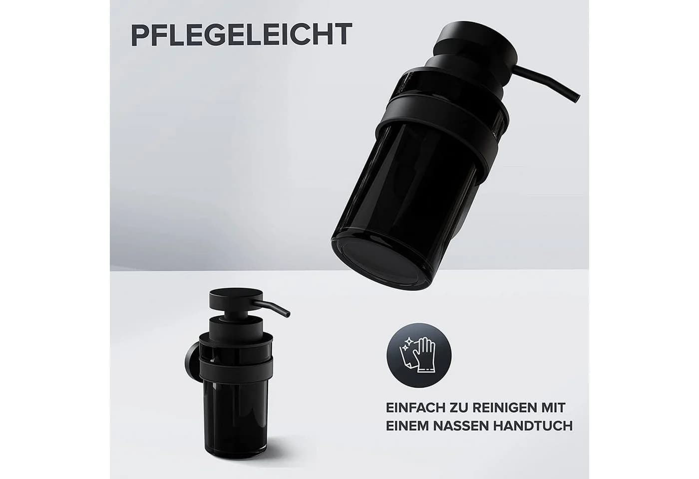 Ovimar Seifenspender Lokta: Edelstahl Schwarz zum Bohren - Bild 4