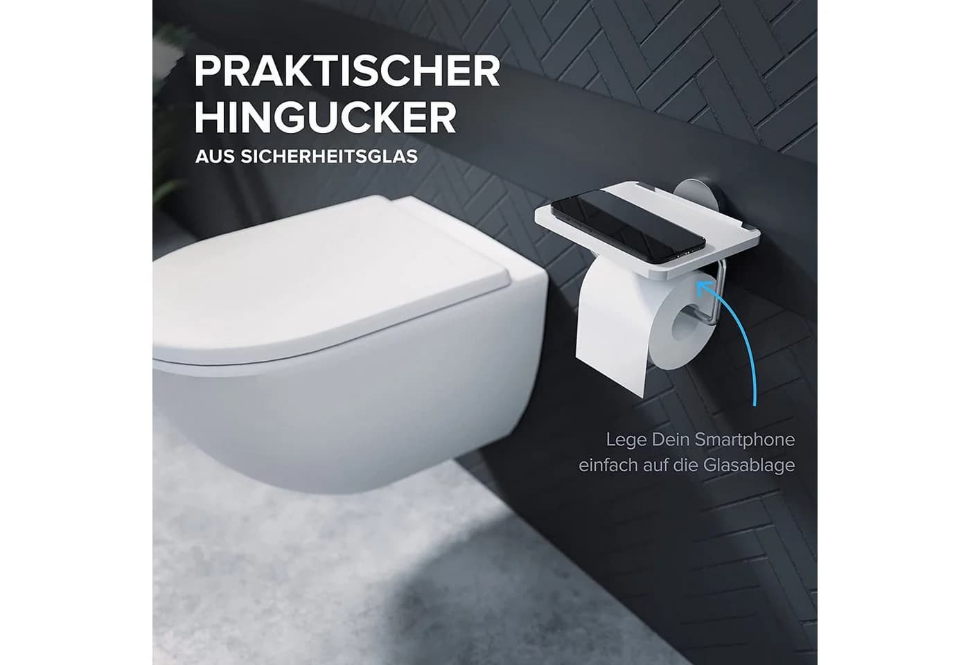 ovimar Toilettenpapierhalter Helnaes Glas Silber