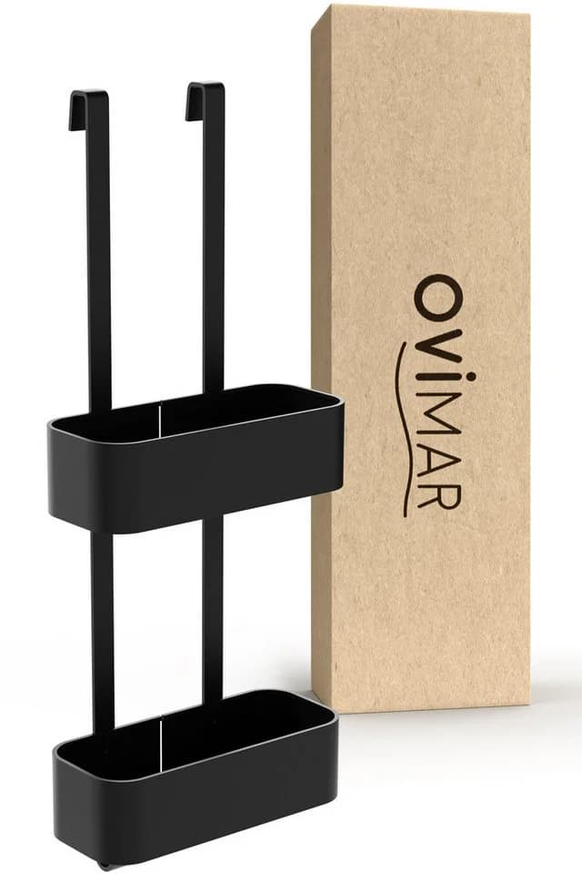 ovimar Duschregal Bleikoya 1-tlg. Edelstahl Schwarz zum Aufhängen - Bild 2