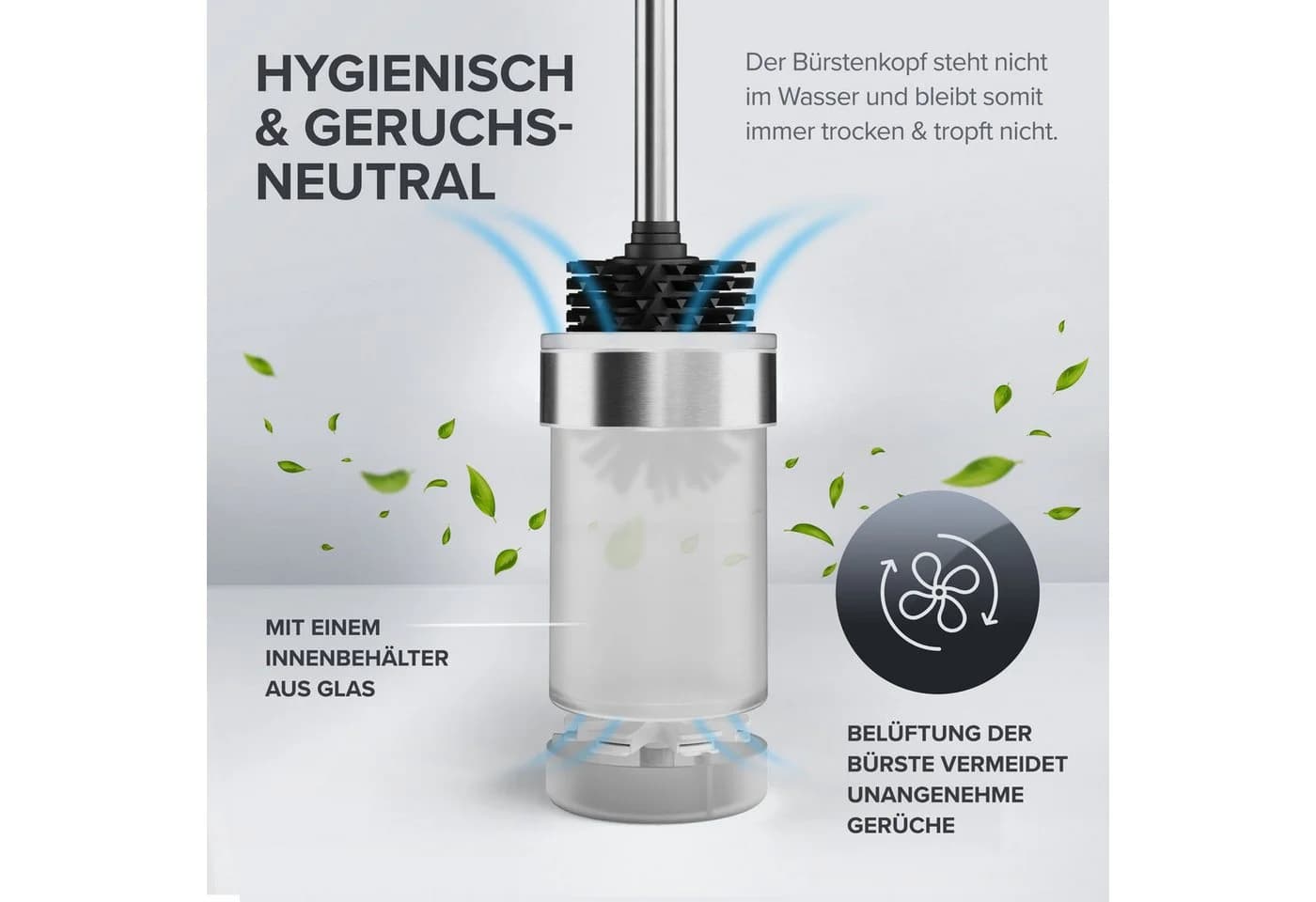 ovimar WC-Reinigungsbürste Edelstahl Silber Klebesystem - Bild 3