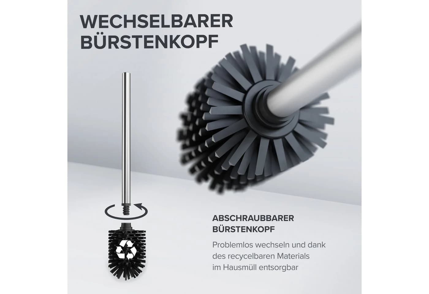 ovimar WC-Reinigungsbürste Edelstahl Silber Klebesystem - Bild 4