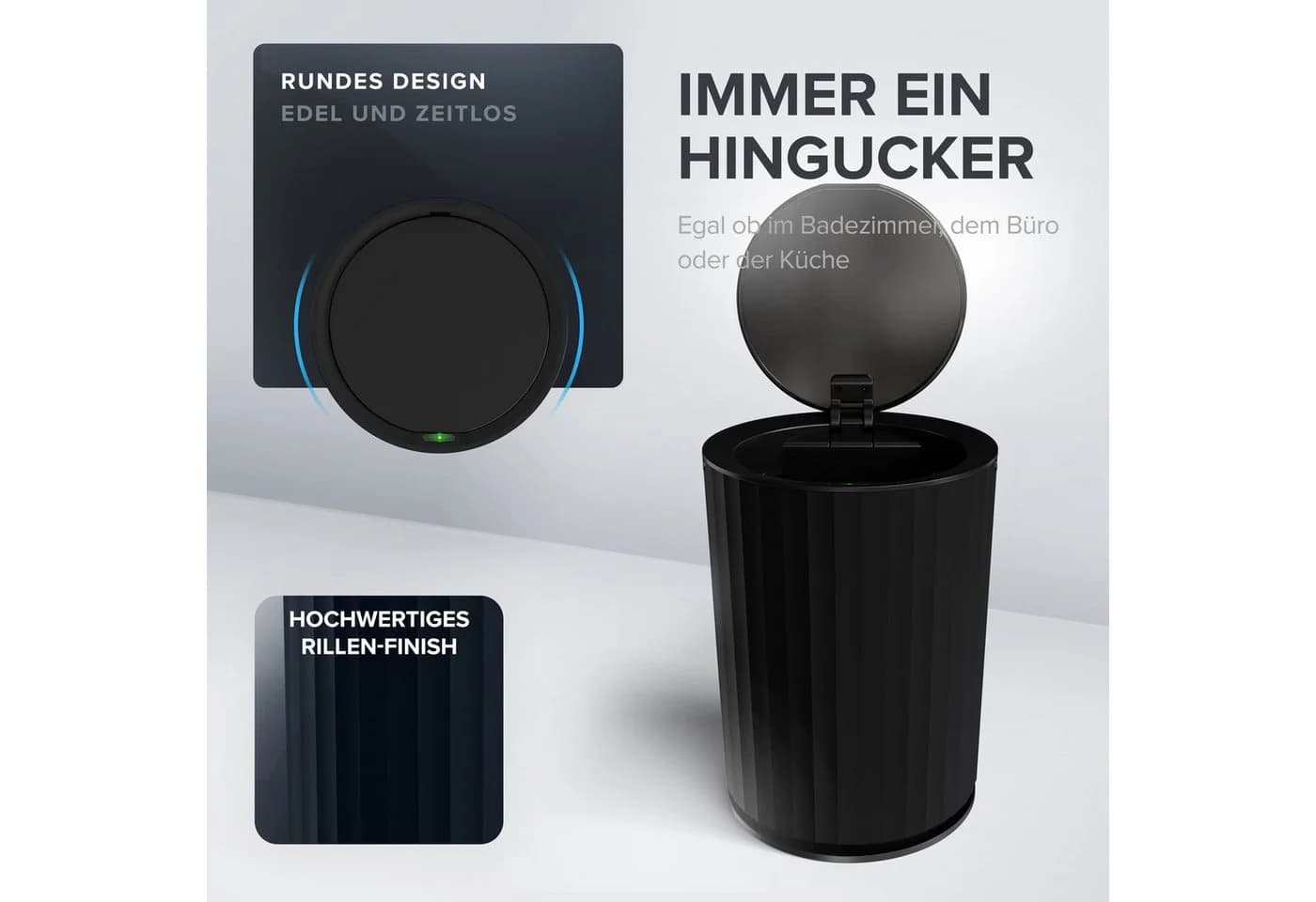 ovimar Kosmetikeimer Schwarz Kunststoff Modern