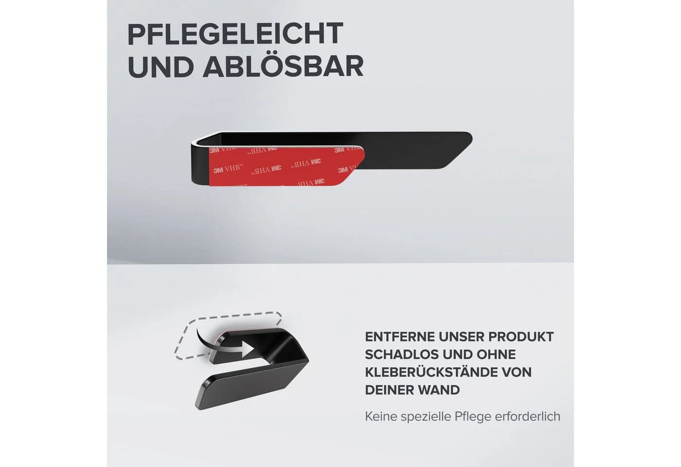 ovimar Handtuchstange Kongsoya, Aluminium, Schwarz, zum Kleben - Bild 4