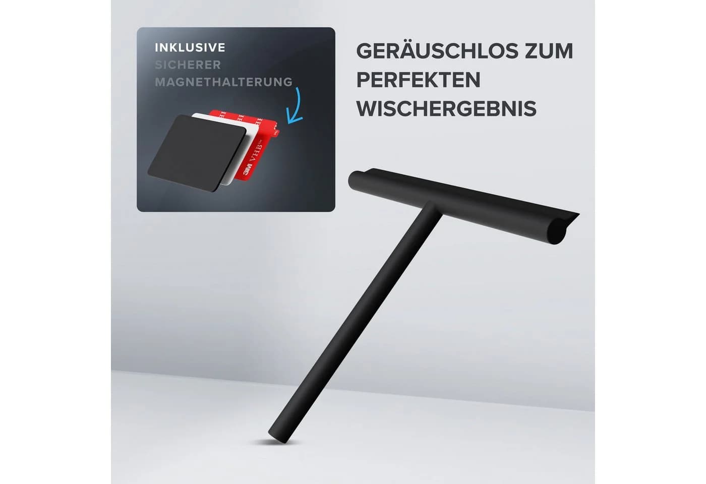 ovimar Duschabzieher Tomma Schwarz Silikon Kleben