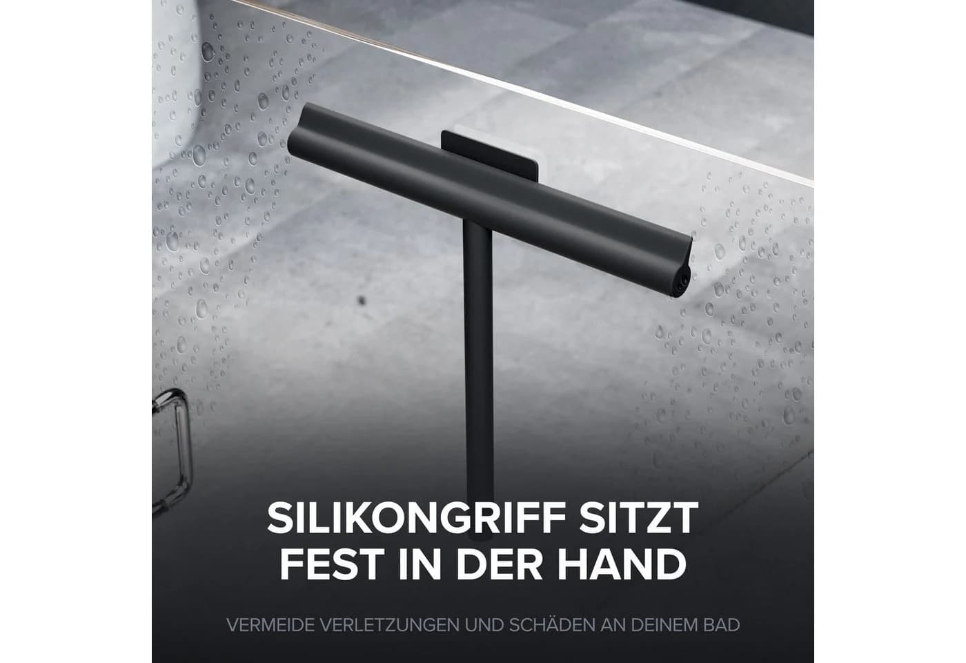 ovimar Duschabzieher Tomma Schwarz Silikon Kleben - Bild 4
