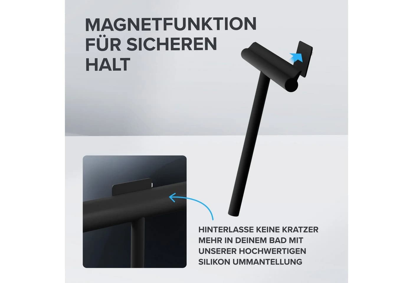 ovimar Duschabzieher Tomma Schwarz Silikon Kleben - Bild 5