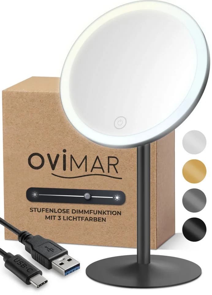 ovimar Kosmetikspiegel Edelstahl Schwarz Modern - Bild 2
