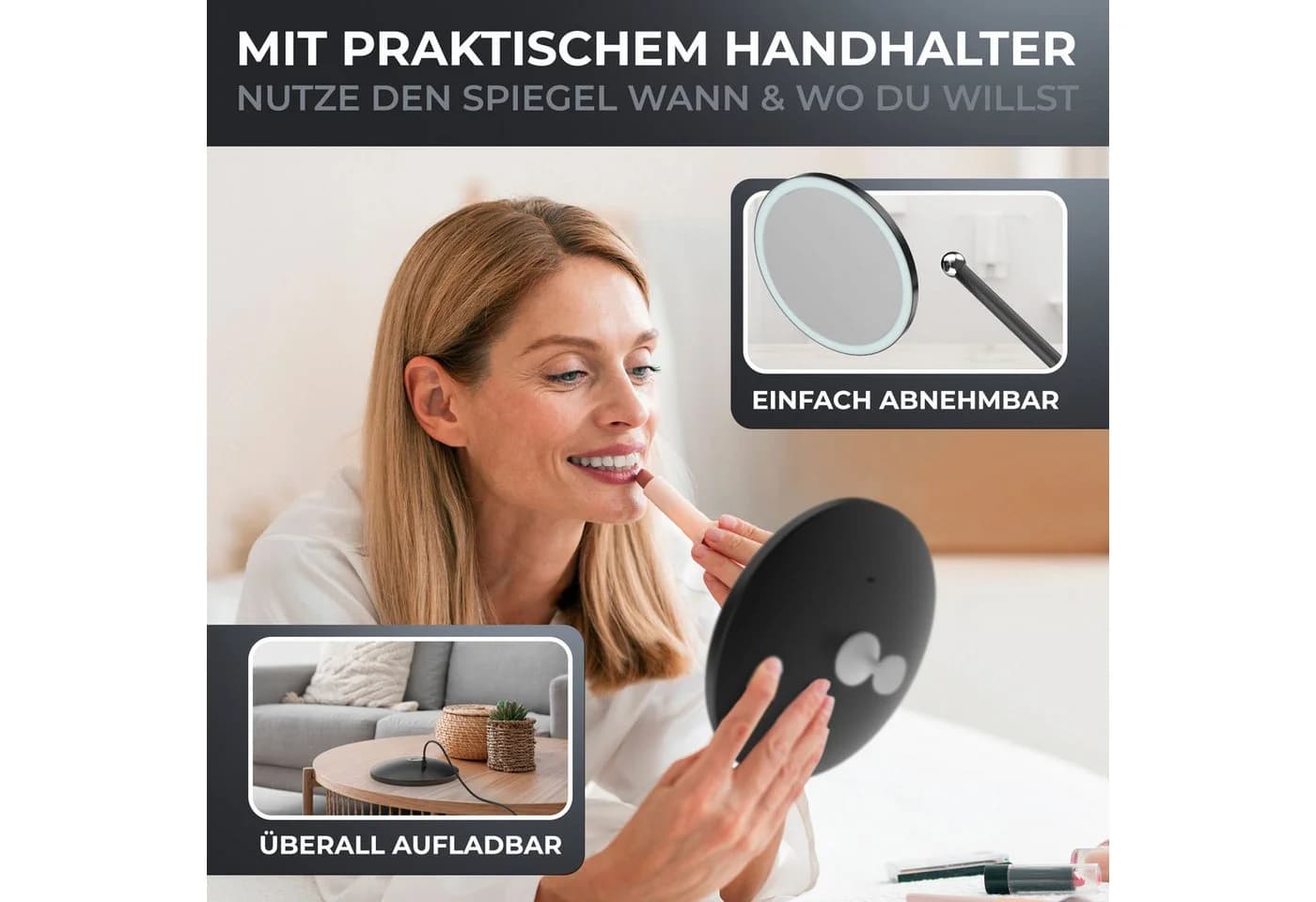 ovimar Kosmetikspiegel Edelstahl Schwarz Modern - Bild 5