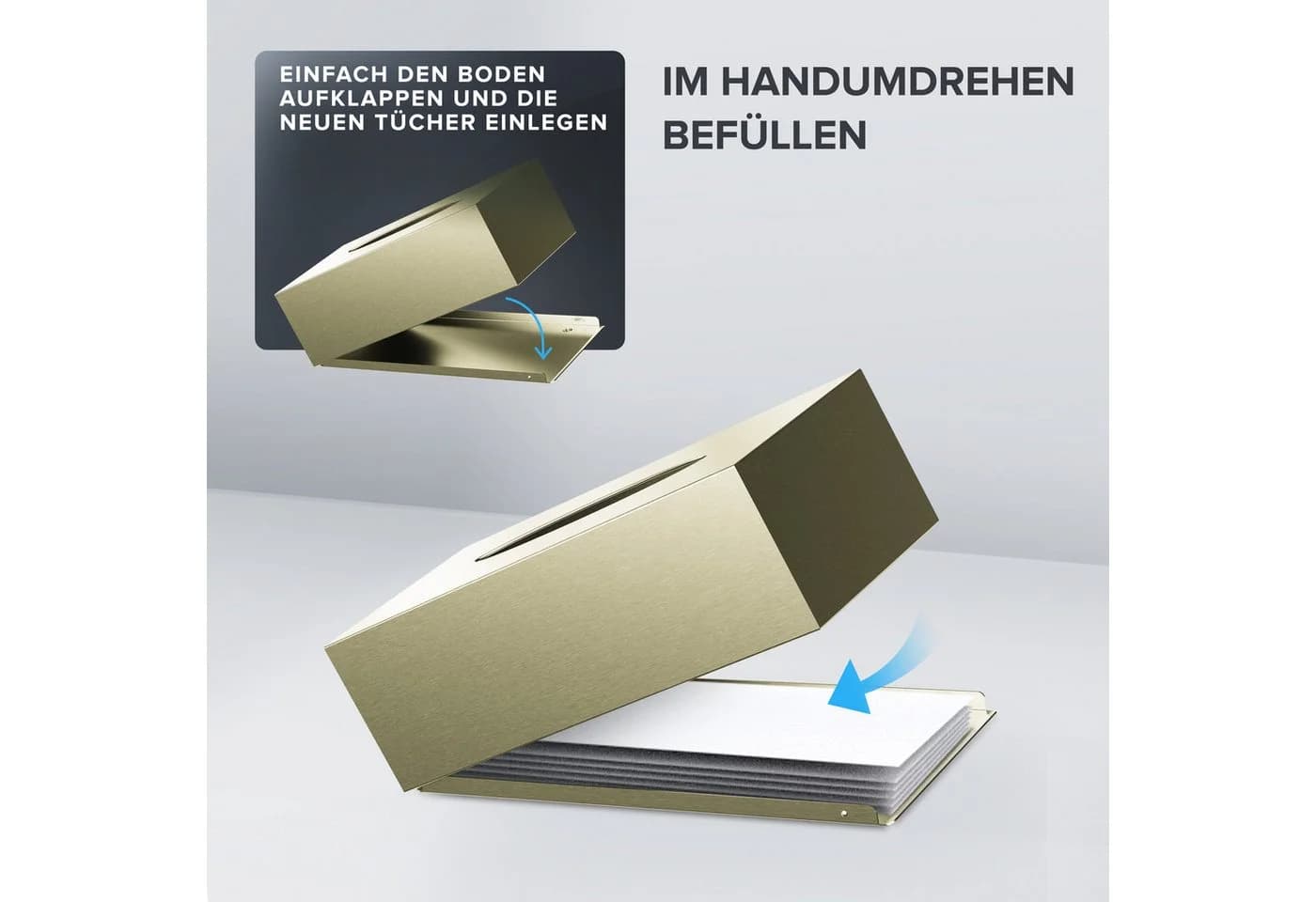 ovimar Papiertuchbox Edelstahl Gold Modernes Design