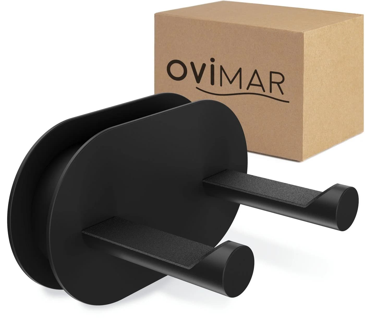 ovimar Haartrocknerhalter Rovaer Schwarz Edelstahl Klebetechnik - Bild 2