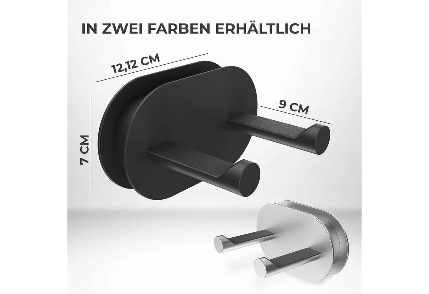 ovimar Haartrocknerhalter Rovaer Schwarz Edelstahl Klebetechnik - Bild 3