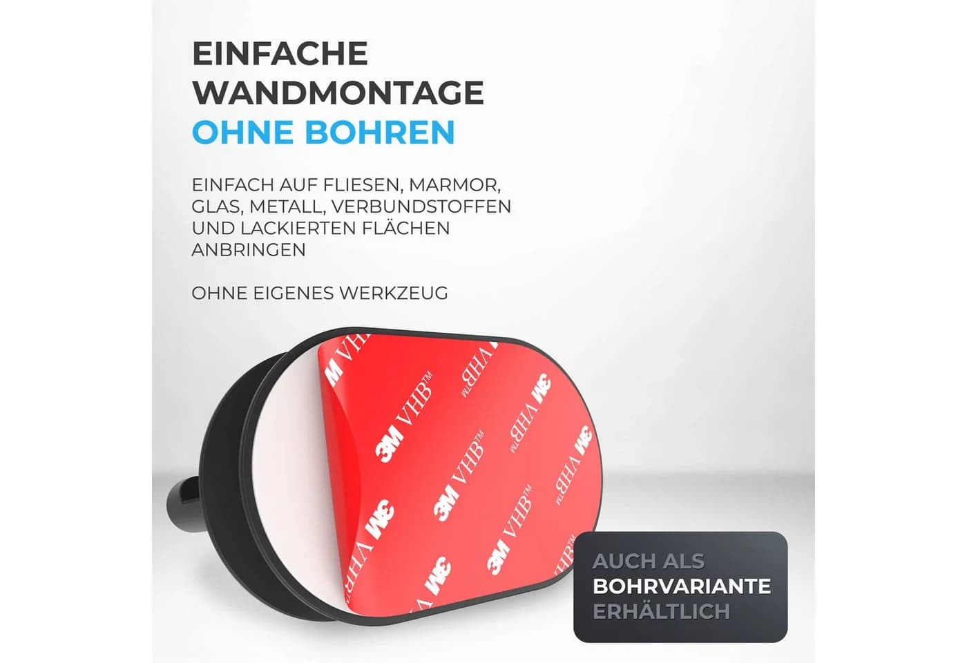 ovimar Haartrocknerhalter Rovaer Schwarz Edelstahl Klebetechnik - Bild 5