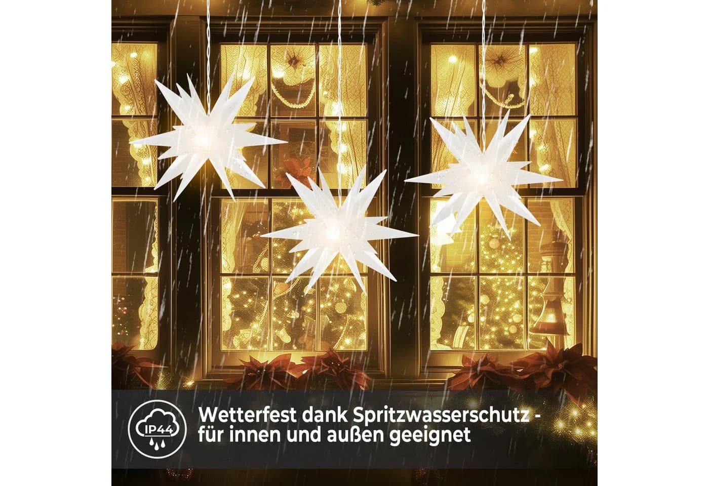 ovilum LED Stern Leuchtstern Weiß Kunststoff - Bild 4