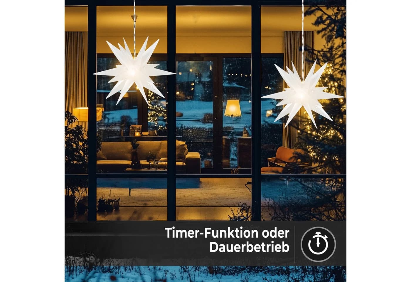 ovilum LED Stern Leuchtstern Weiß Kunststoff - Bild 5