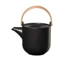 Teekanne COPPA kuro Schwarz Keramik 1 Liter Holzgriff Bild 2