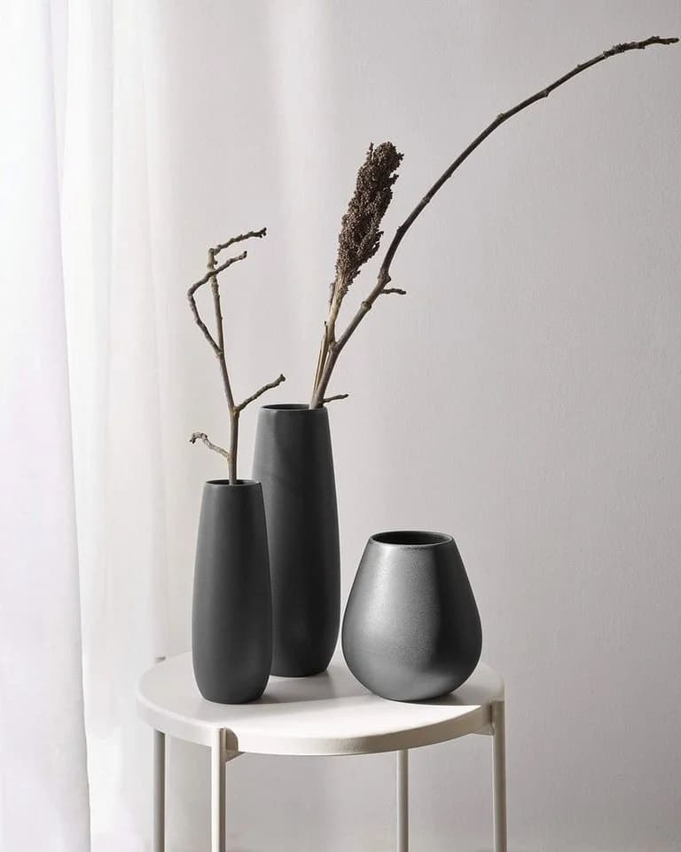 ASA SELECTION Dekovase Vase EASE Schwarz Ø 6 cm Steinzeug - Bild 3