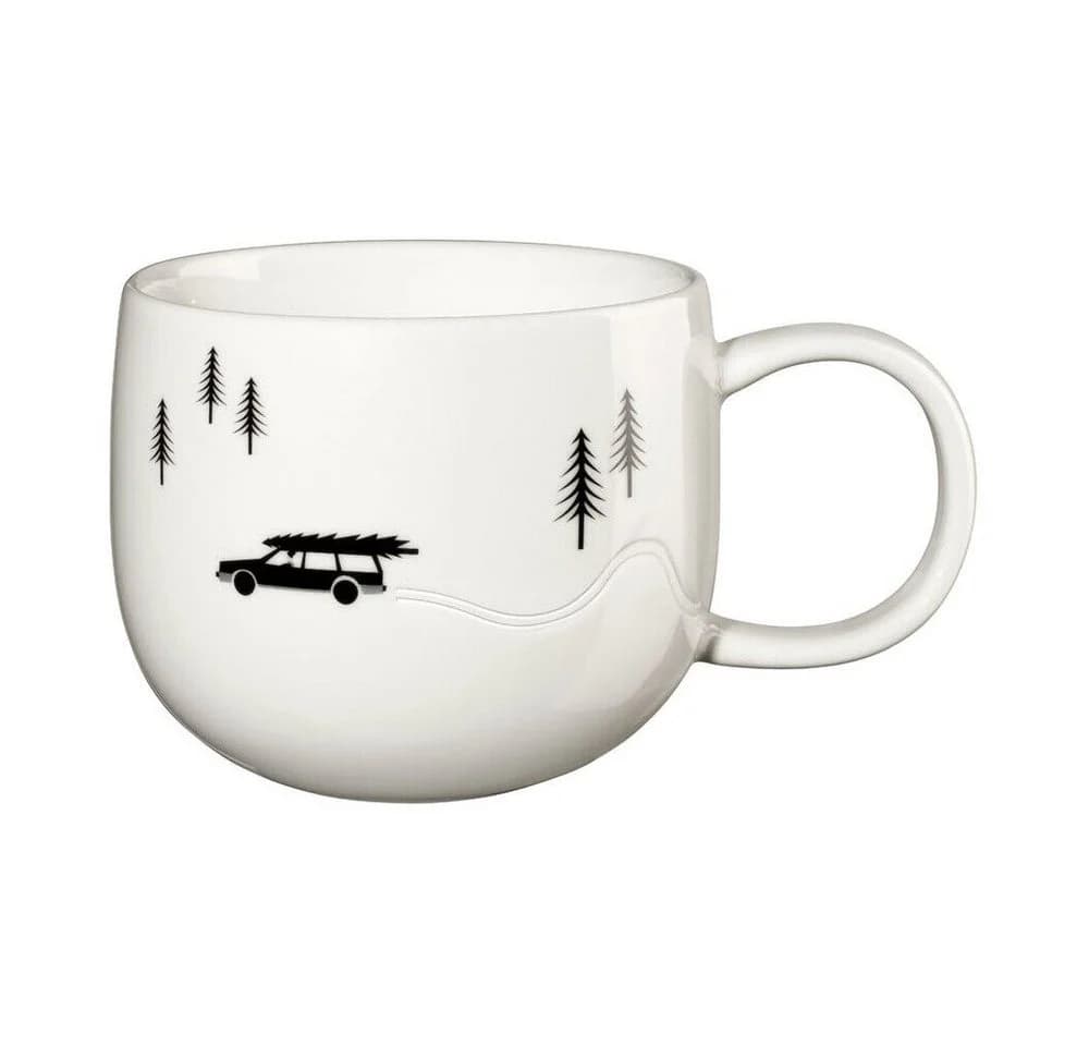 ASA SELECTION Henkelbecher 0,4 l Joy Snow Tracks Skidding Xmas Weiß - Bild 2