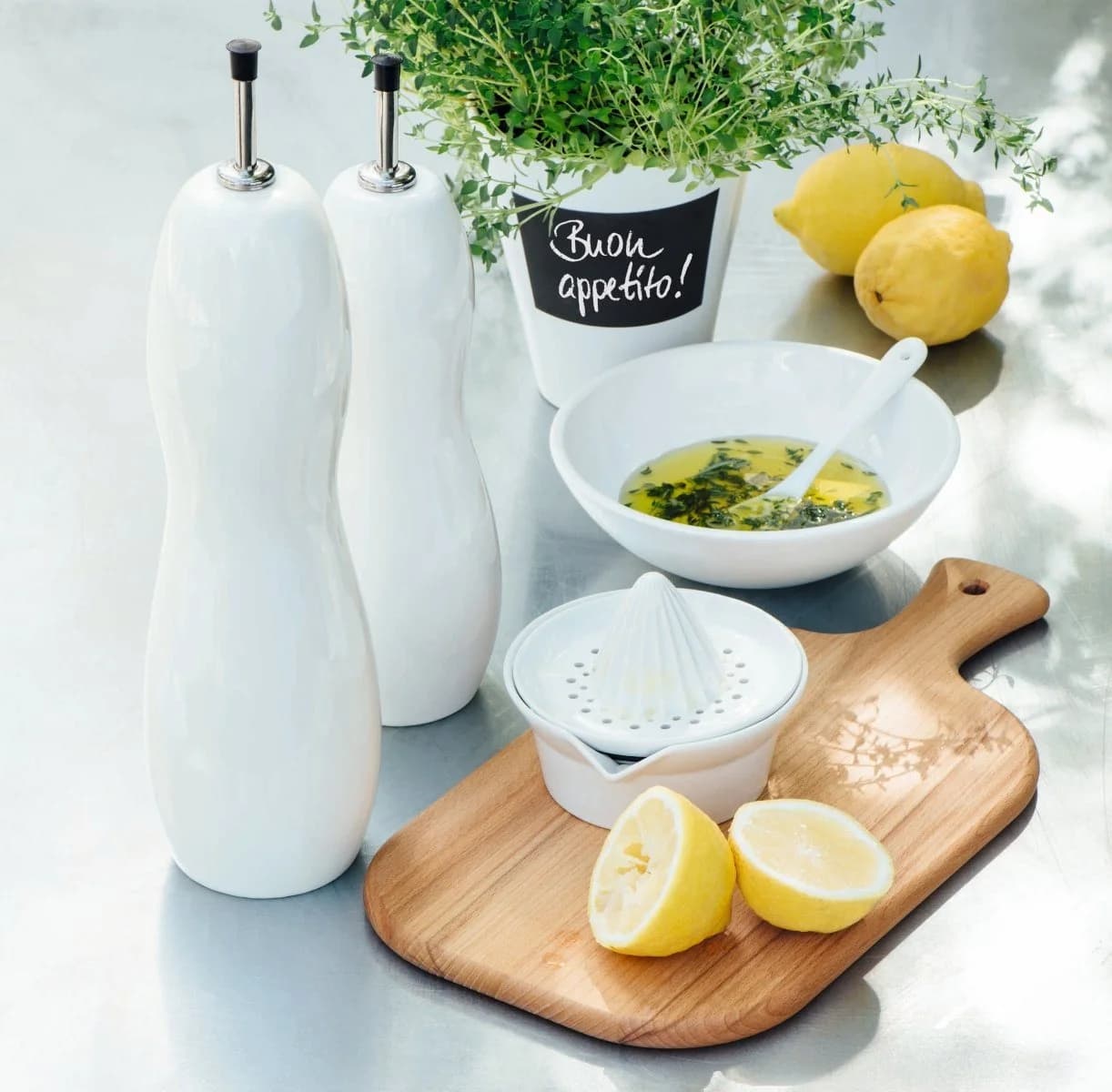 ASA SELECTION Essig-/Ölflasche Grande 0,75 l Porzellan Weiß
