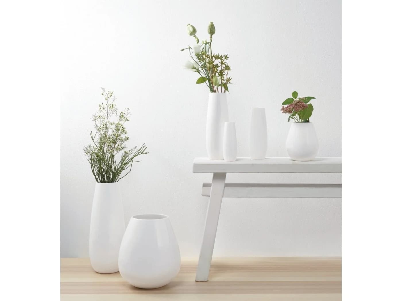 ASA SELECTION Dekovase Ease Weiss Ø 8 cm Porzellan