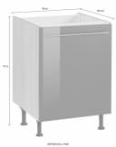 OPTIFIT Spülenschrank Bern Grau Akazie 60cm Bild 4
