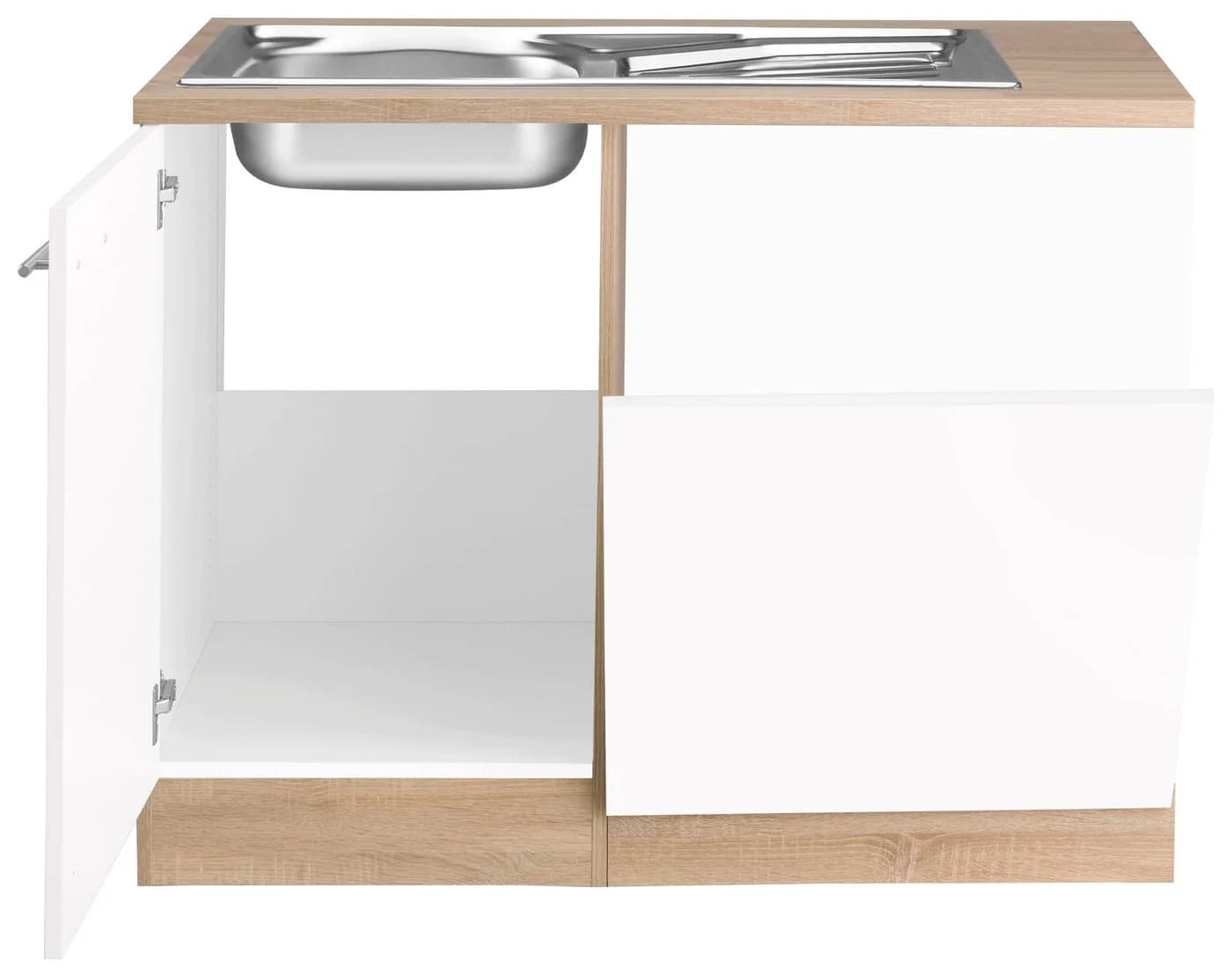 OPTIFIT Spülenschrank Kalmar Weiß mit Arbeitsplatte und Spüle - Bild 3