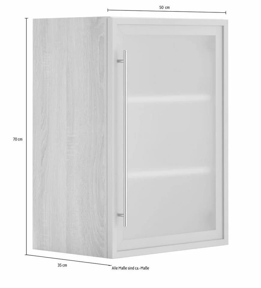 OPTIFIT Glashängeschrank Grau Weiß 50cm Modern - Bild 4