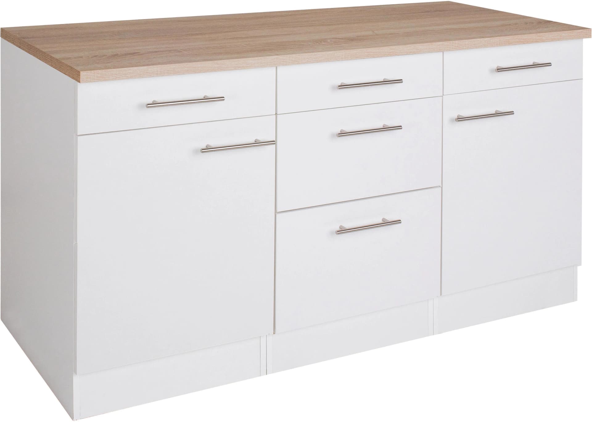 OPTIFIT Unterschrank Tula Weiß 150cm 5 Schubladen 2 Türen