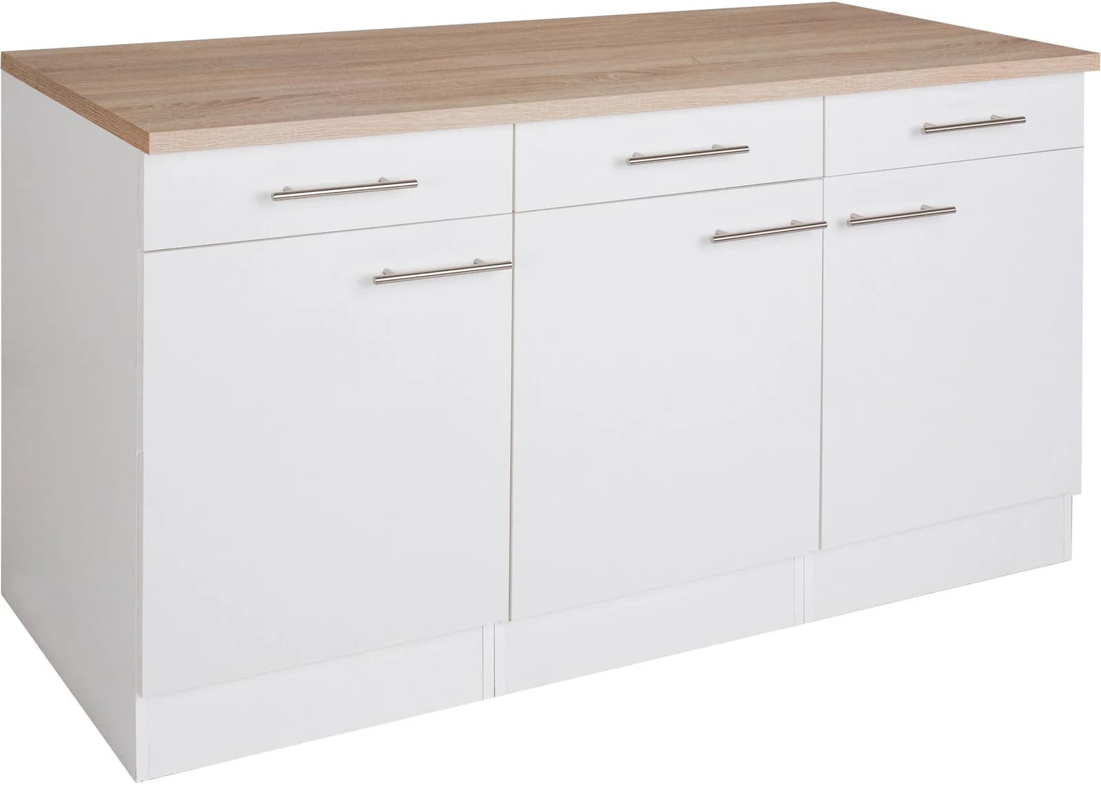 OPTIFIT Unterschrank Tula Weiß 3 Türen 3 Schubladen