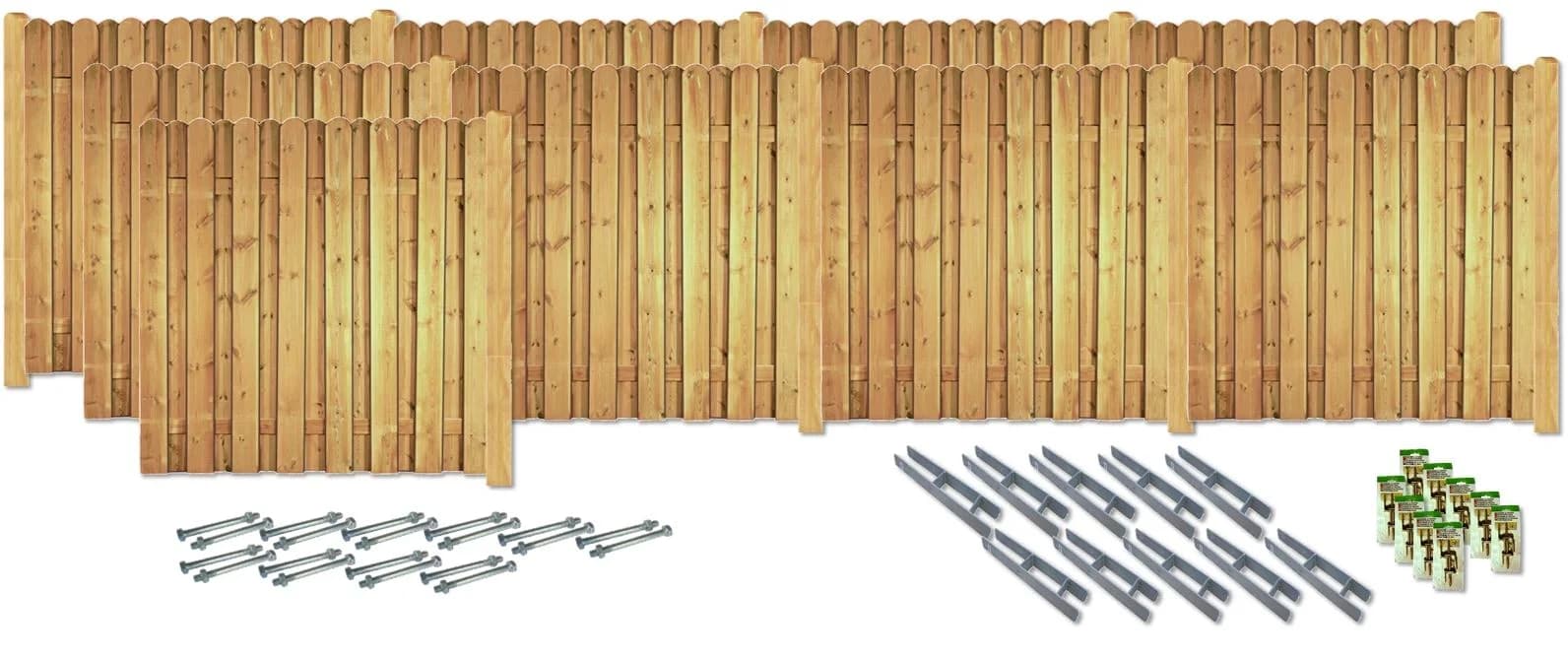 KONIFERA DAYTONA Sichtschutzzäune Set Grün Massivholz